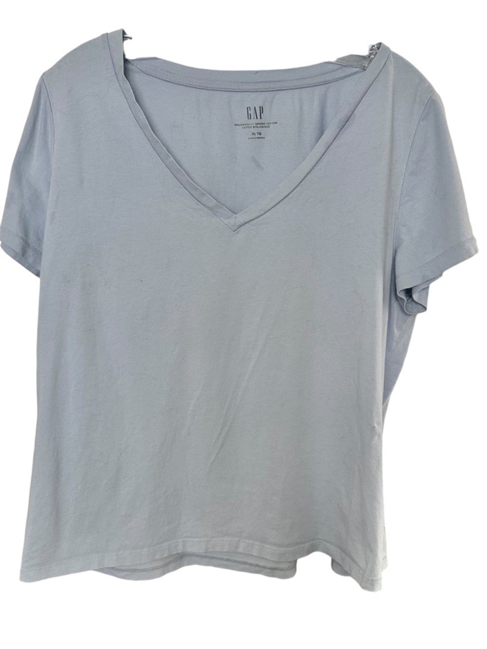 2/$20 GAP Soft Organically Grown Cotton V-Neck Tee in Pale Blue XL